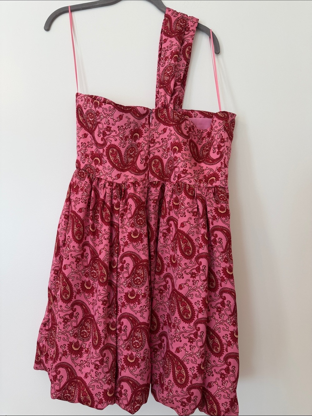 Likely Pink Paisley One-Shoulder Mini Dress Wedding Bubble Revolve 8 Medium - Picture 8 of 10